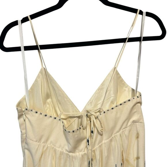 BCBG BCBGMAXAZRIA Silk Blend Bamboo Cream Floral Slip Tank Mini sundress Dress - Picture 8 of 12
